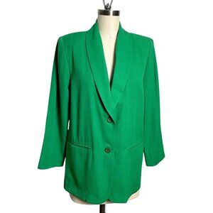 Oversized emerald green blazer with shawl collar - size 12P